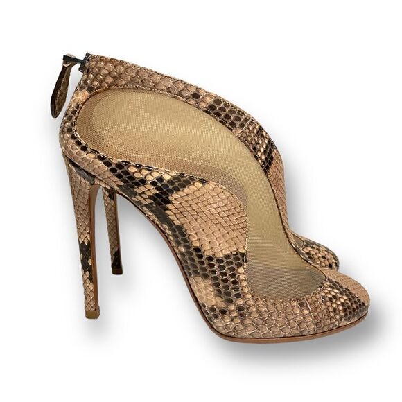 ALAÏA PARIS Mesh & Genuine Snakeskin Print Ankle Booties |Size: EU38| - Picture 8 of 12